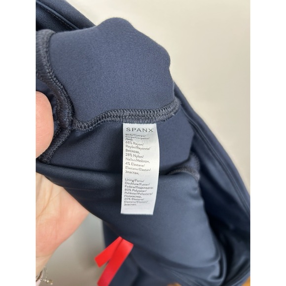 Spanx Women's Stretch Twill Navy Blue Pull On Leggings Pants Size XL Petite - Picture 10 of 10